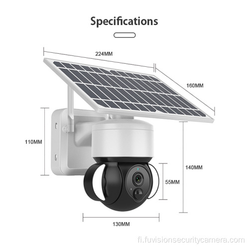 PIR Human Detektori Langaton Solar Outdoor IP-kamera